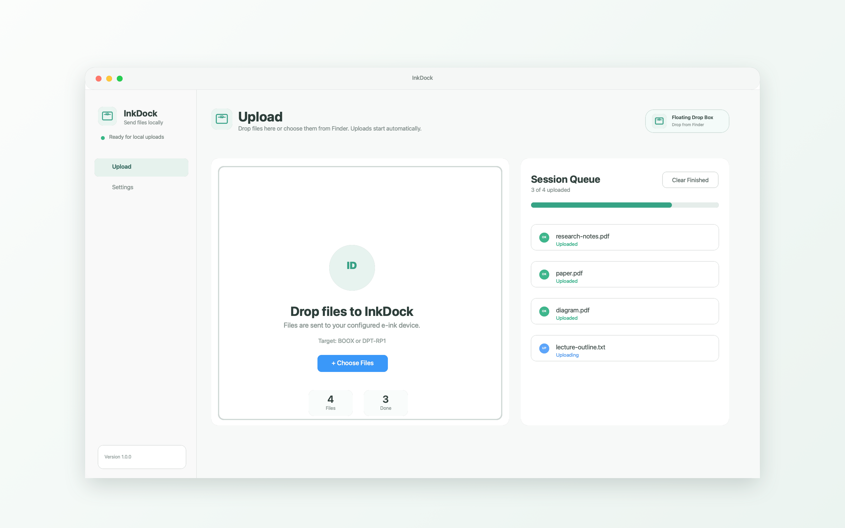 InkDock macOS upload workspace