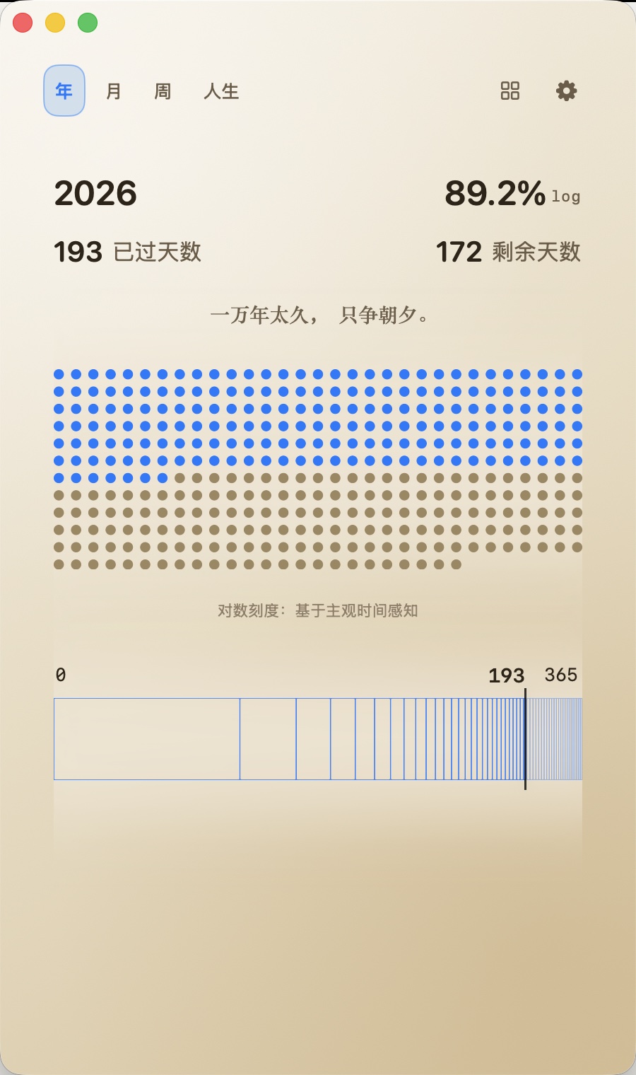 Time, Left macOS year progress screen